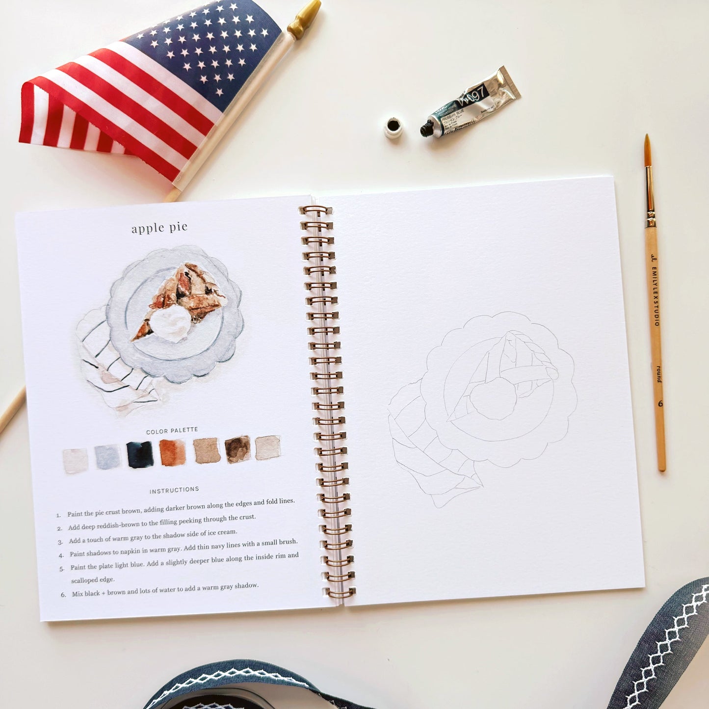 americana watercolor workbook