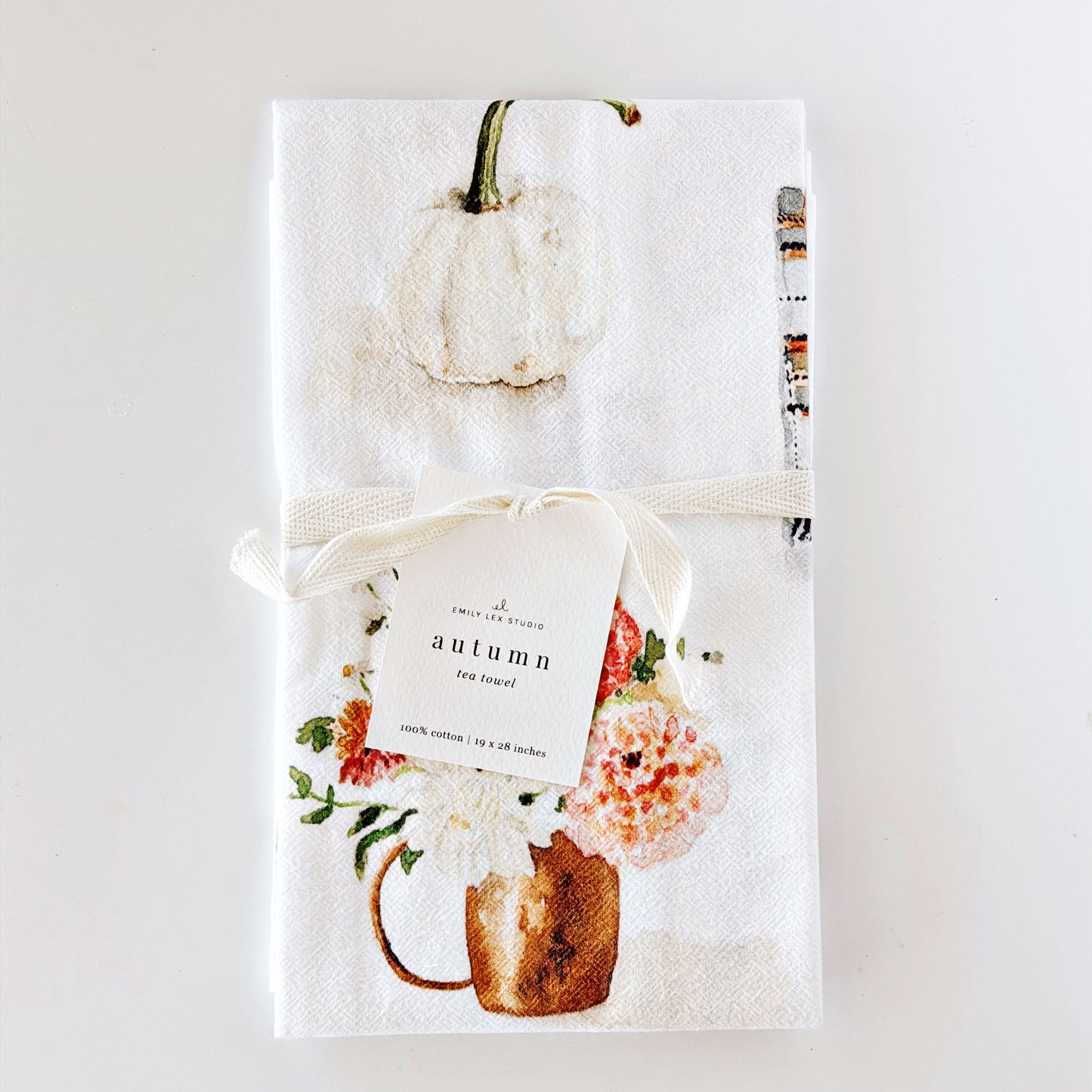 autumn cotton flour sack tea towel