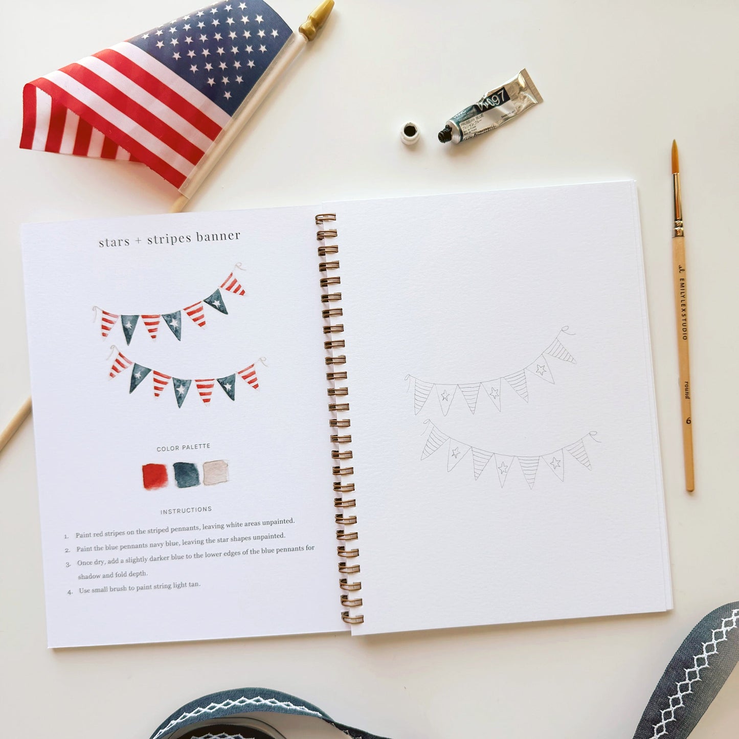 americana watercolor workbook