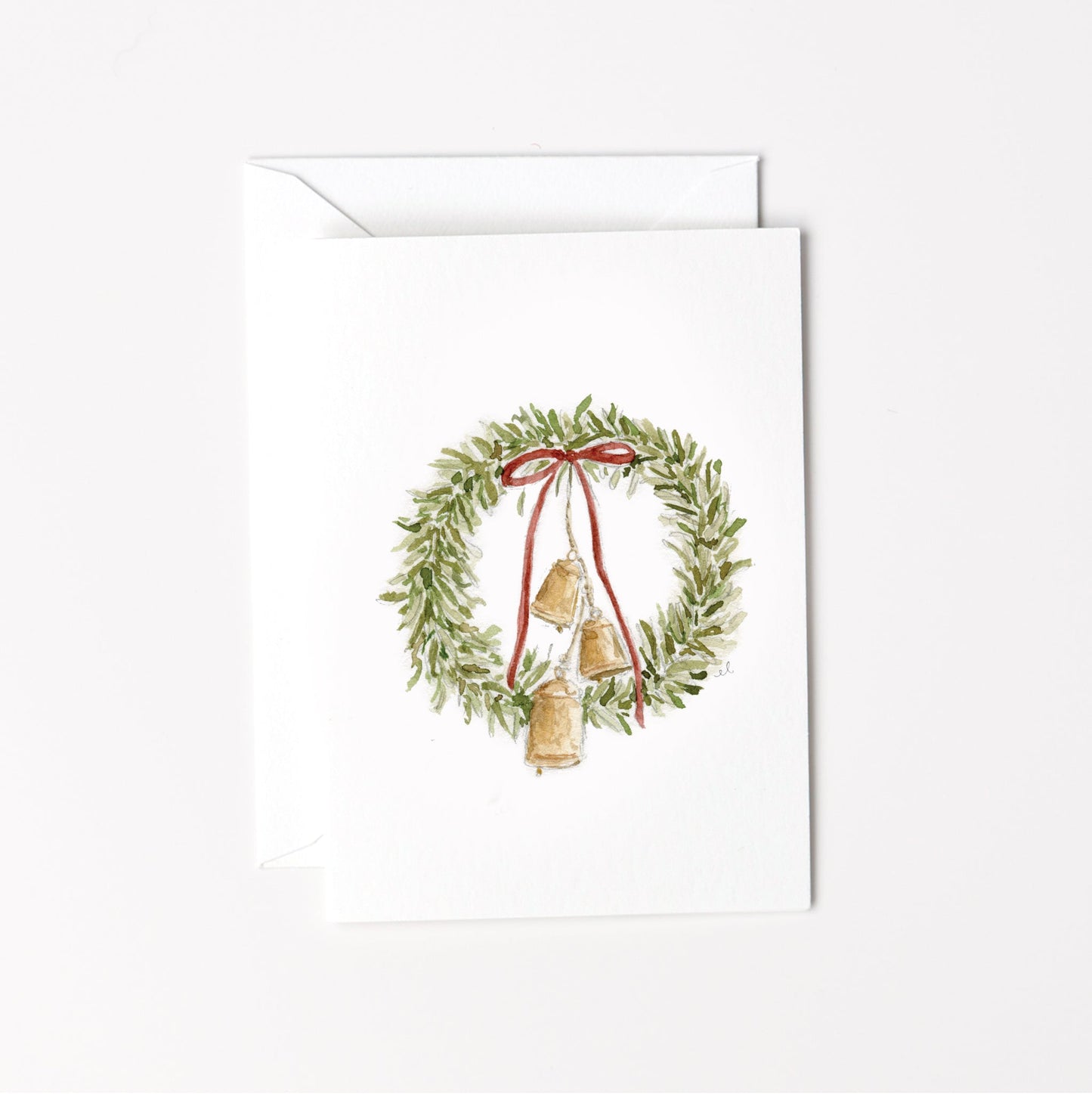 bell wreath mini notecard