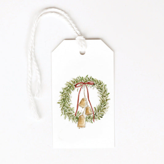 bell wreath gift tags