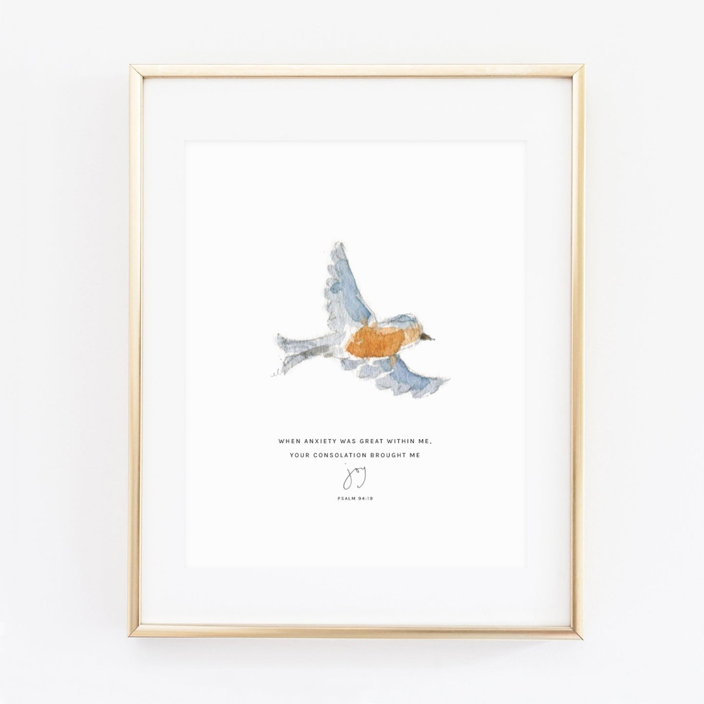 psalm 94:19 bird scripture print - emily lex studio