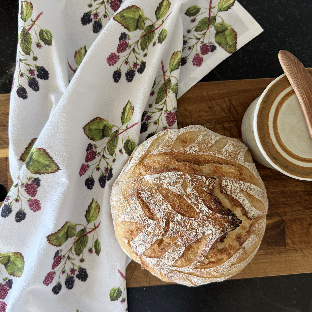 blackberry cotton flour sack tea towel