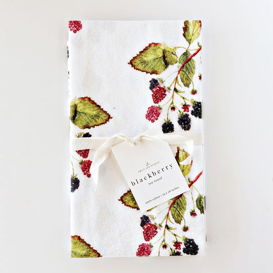 blackberry cotton flour sack tea towel