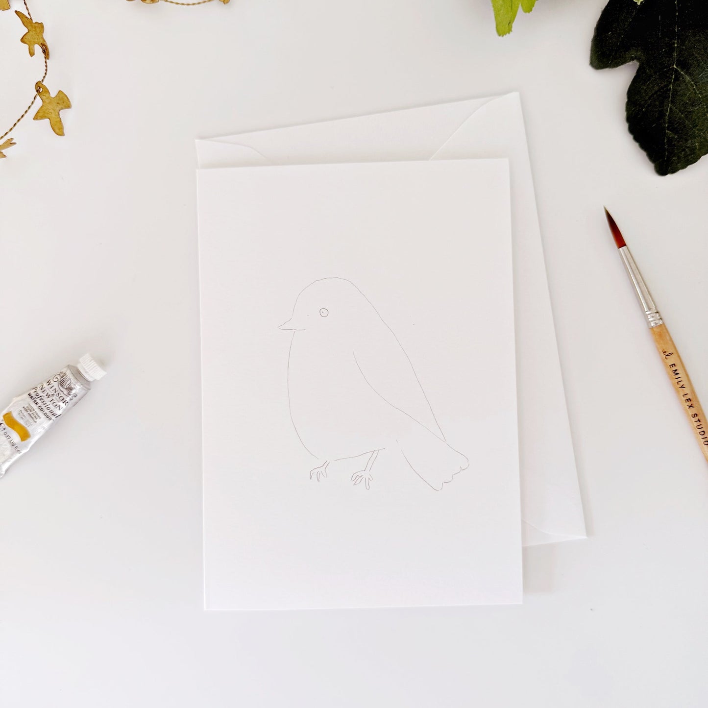 backyard birds paintable notecards