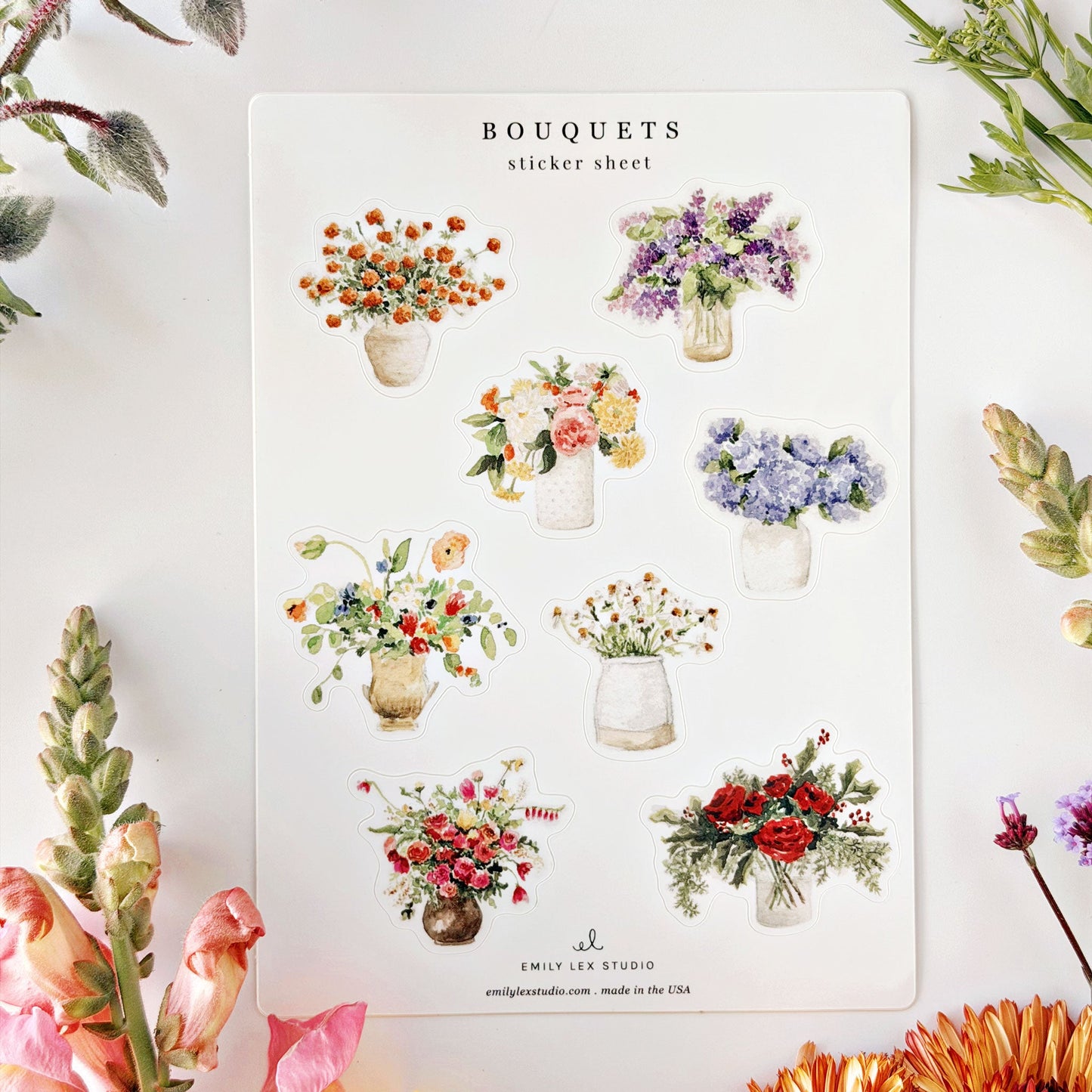 bouquets sticker sheets
