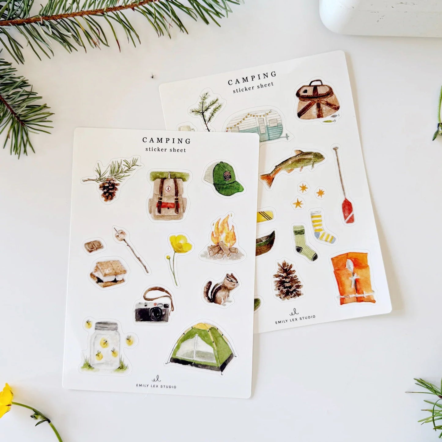 camping sticker sheets