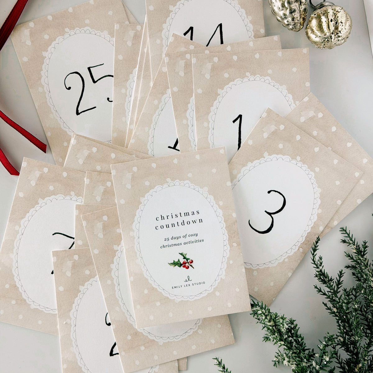 christmas countdown 25 card set