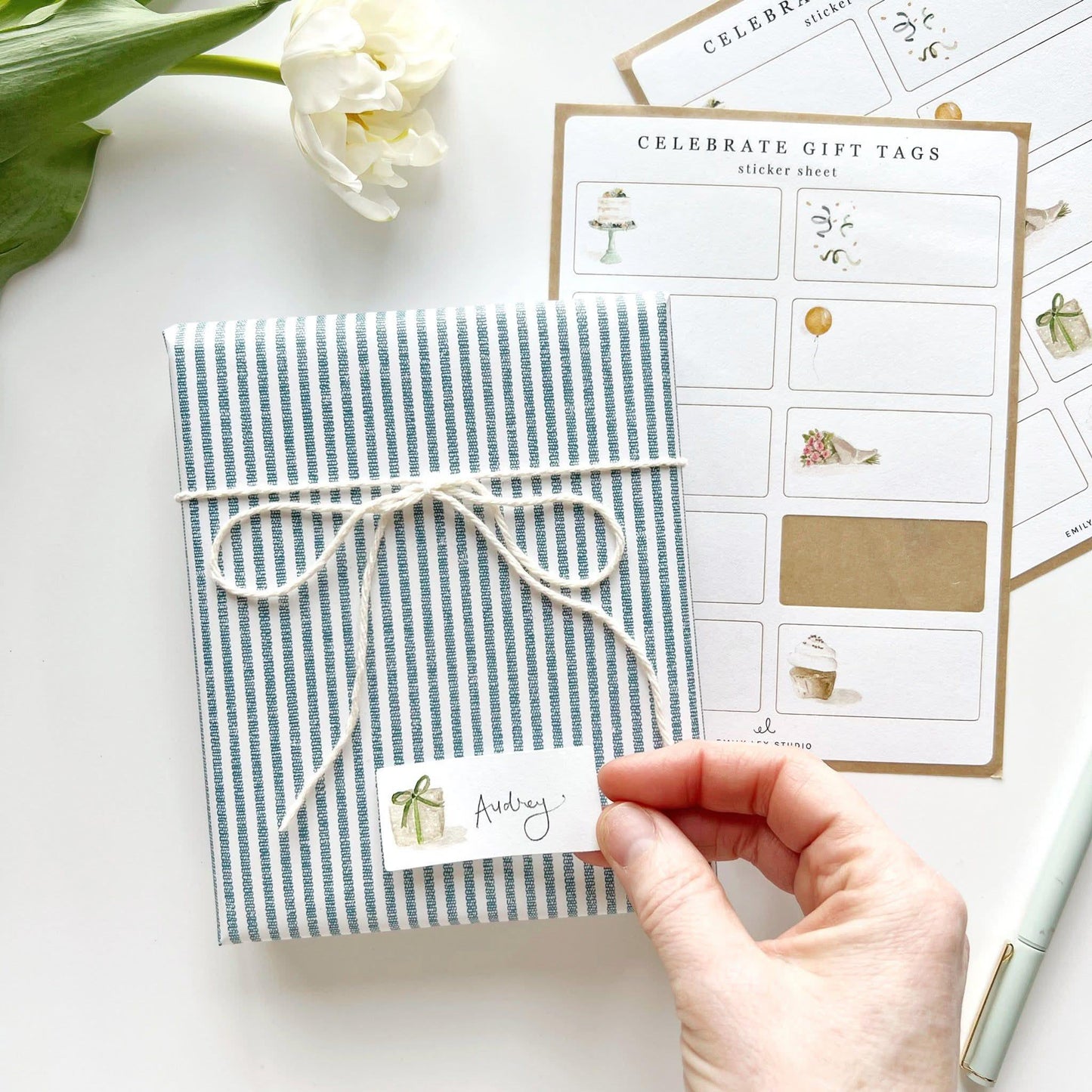 celebrate gift tag sticker sheets - emily lex studio