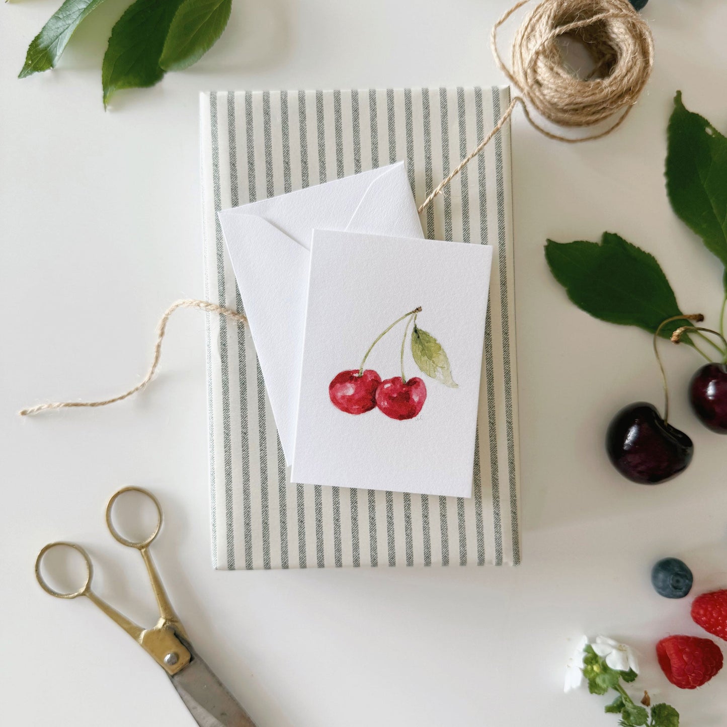 cherry mini notecard