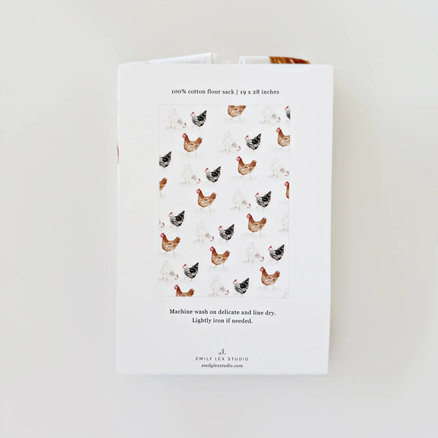 chickens cotton flour sack tea towel