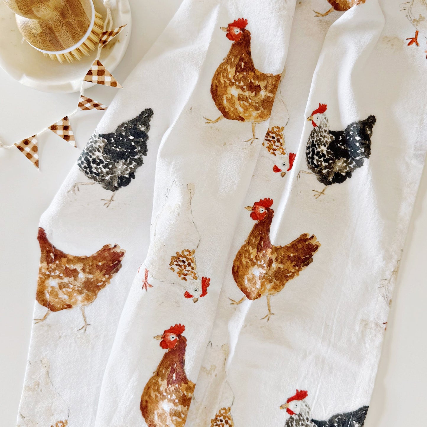 chickens tea towel