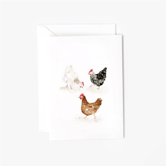 chickens mini notecard
