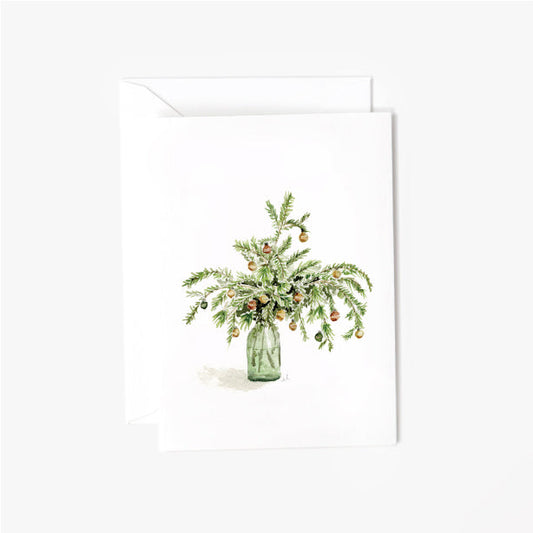 christmas boughs mini notecard