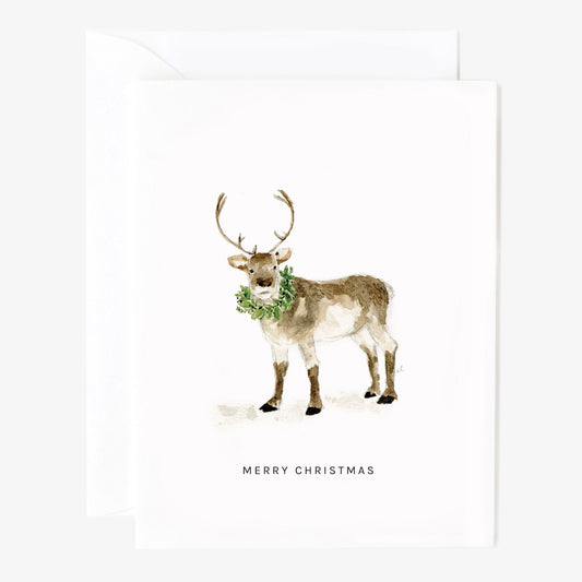 reindeer merry christmas card