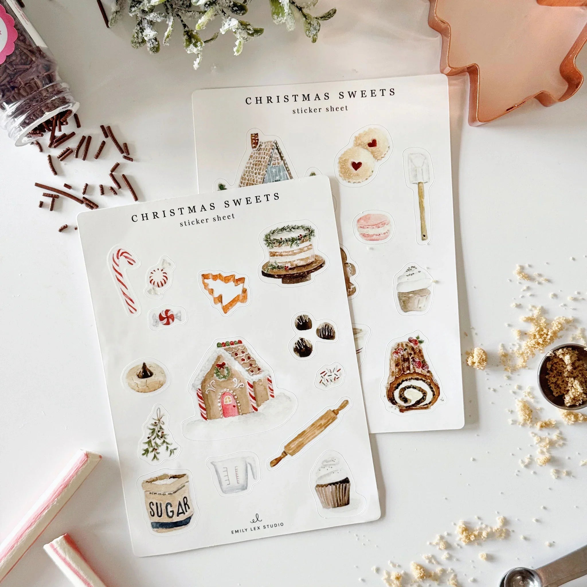 christmas sweets sticker sheets – Emily Lex Studio Wholesale