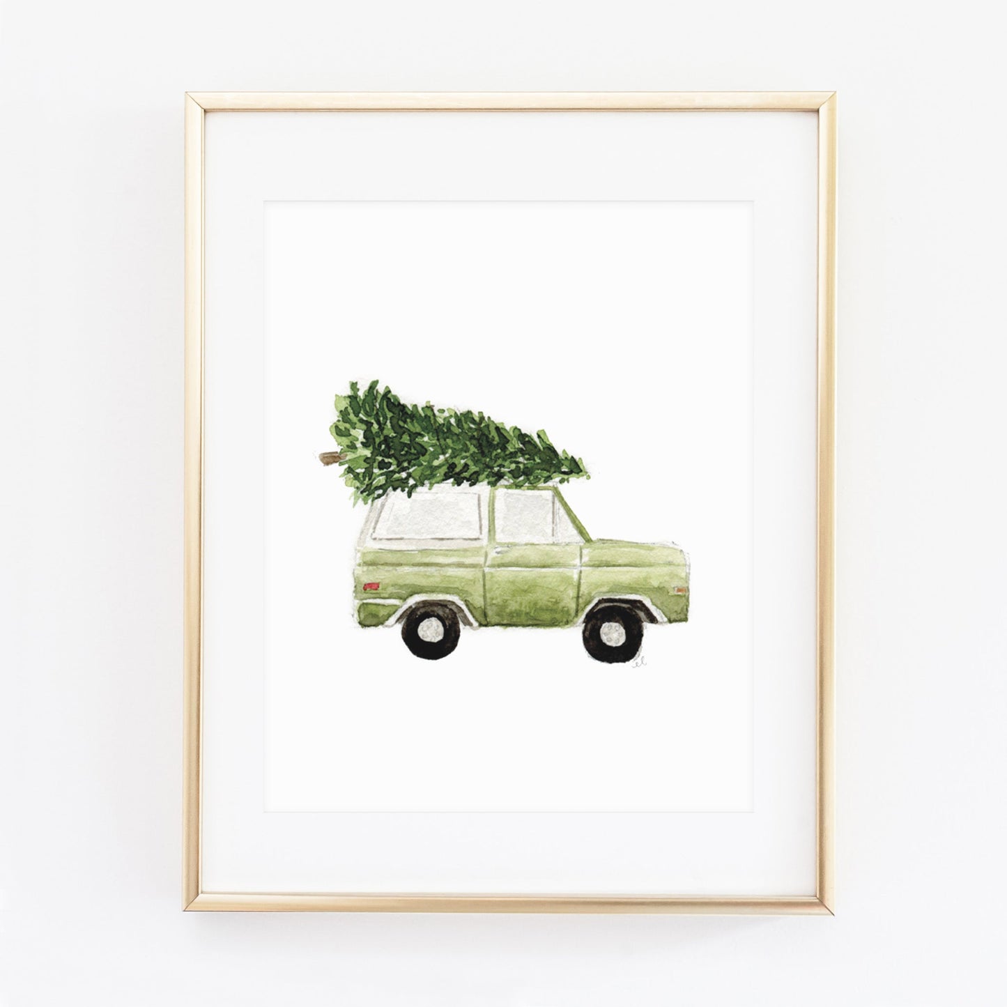 christmas tree truck art print