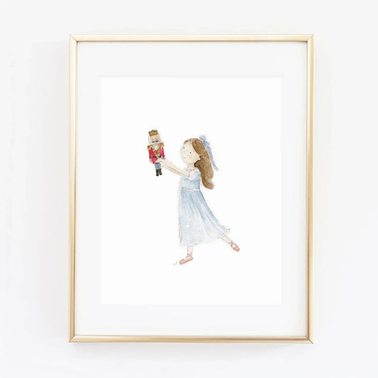 clara nutcracker watercolor wall art print