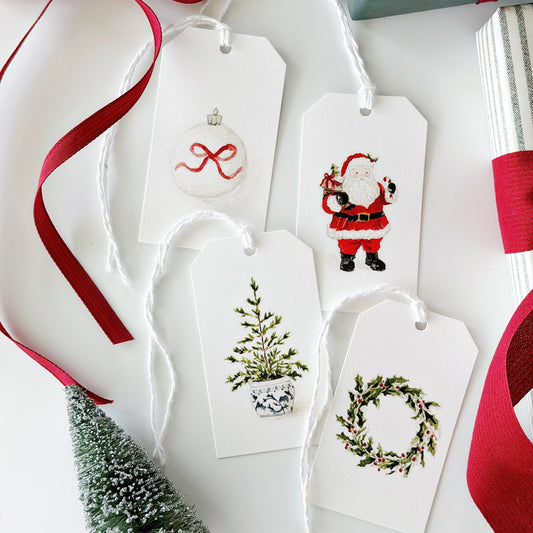 assorted classic christmas gift tags