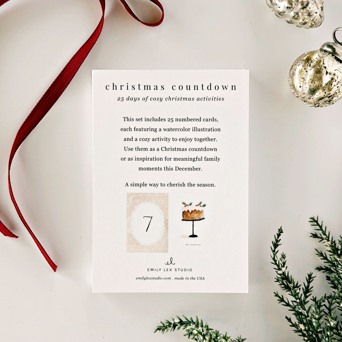 christmas countdown 25 card set