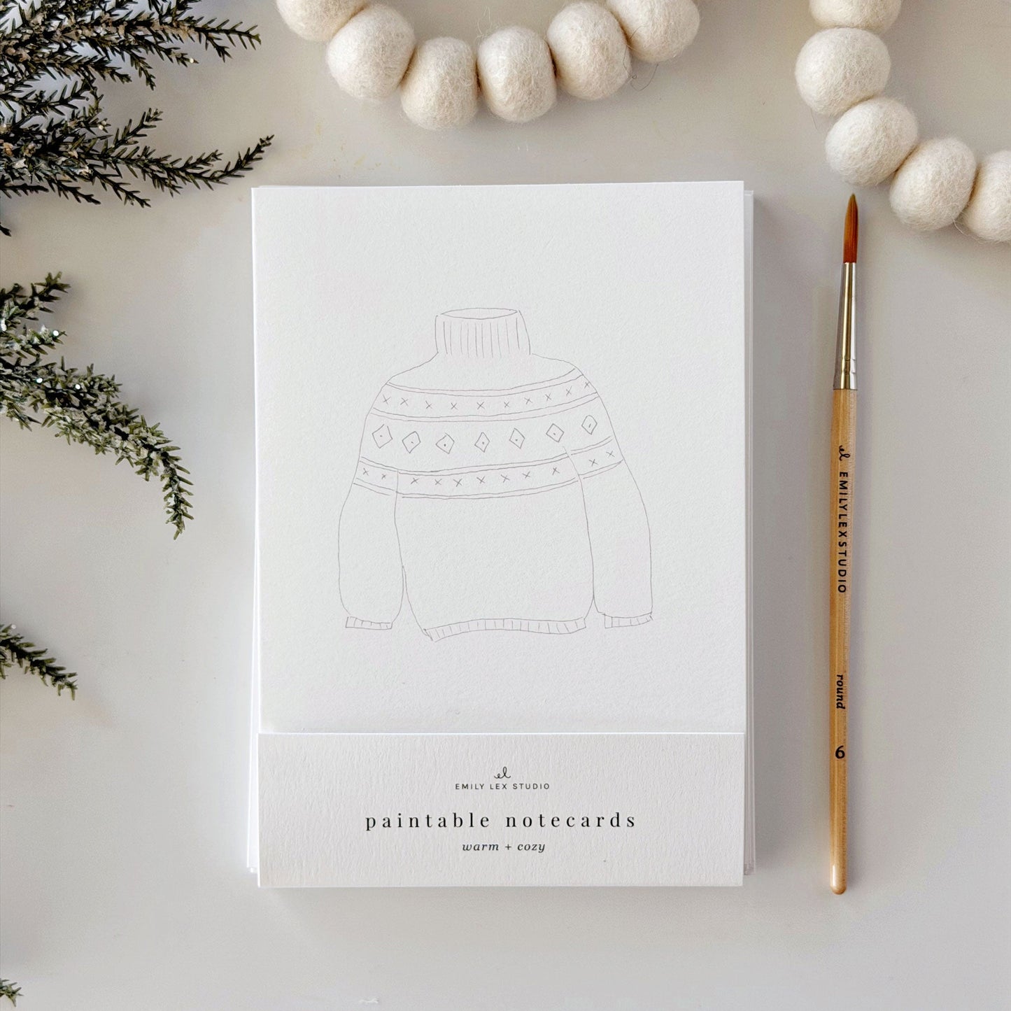 warm + cozy paintable notecard