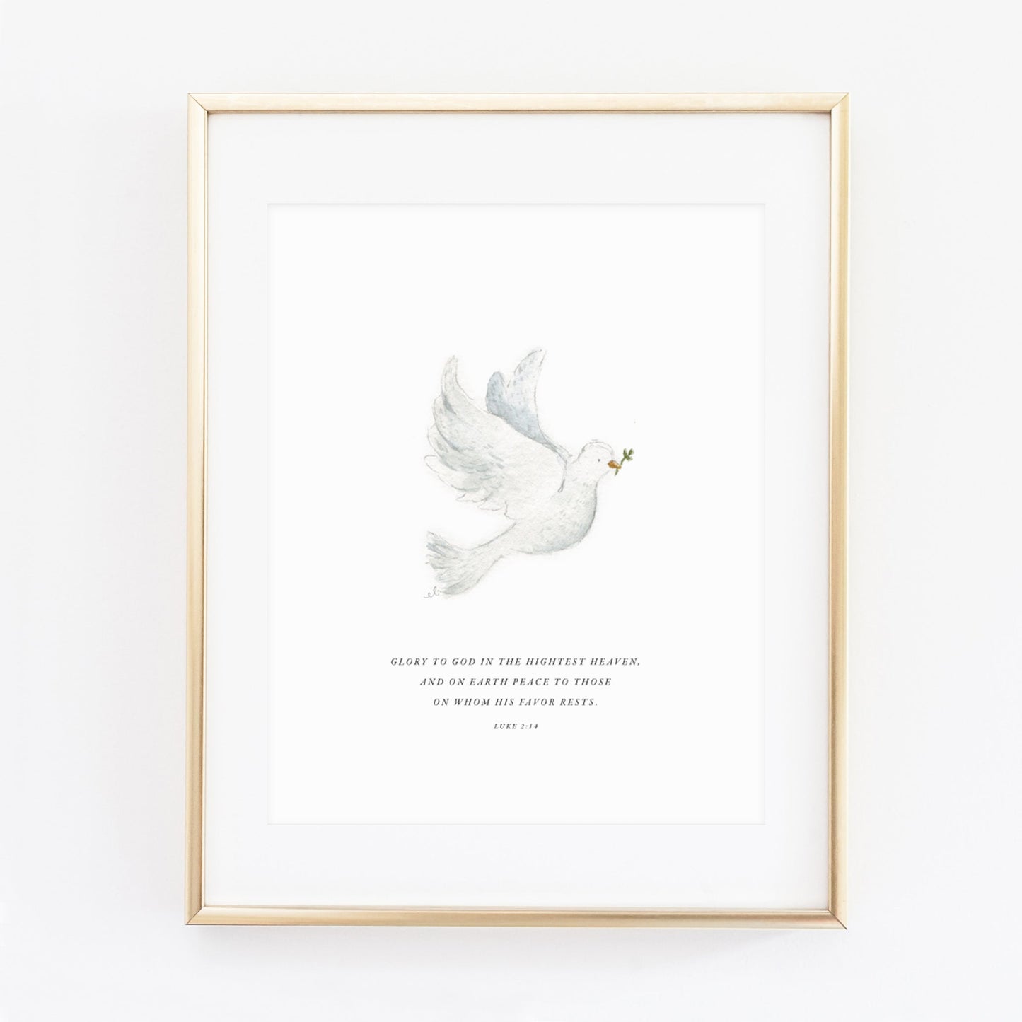 luke 2:14 dove scripture print