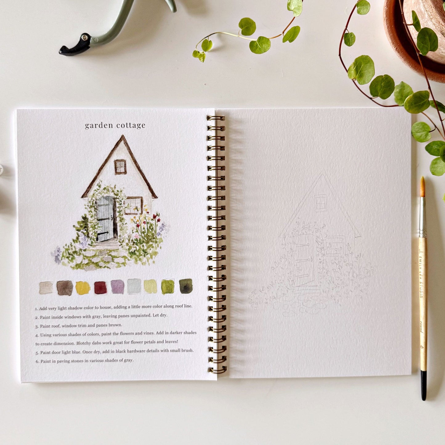 garden watercolor workbook