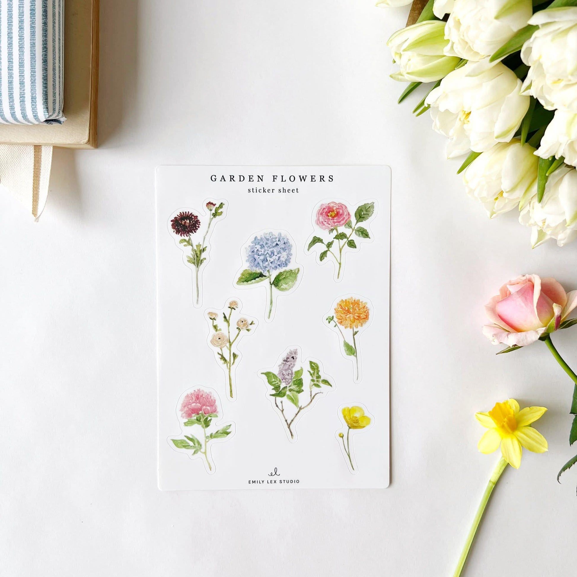 garden flowers sticker sheets - emily lex studio
