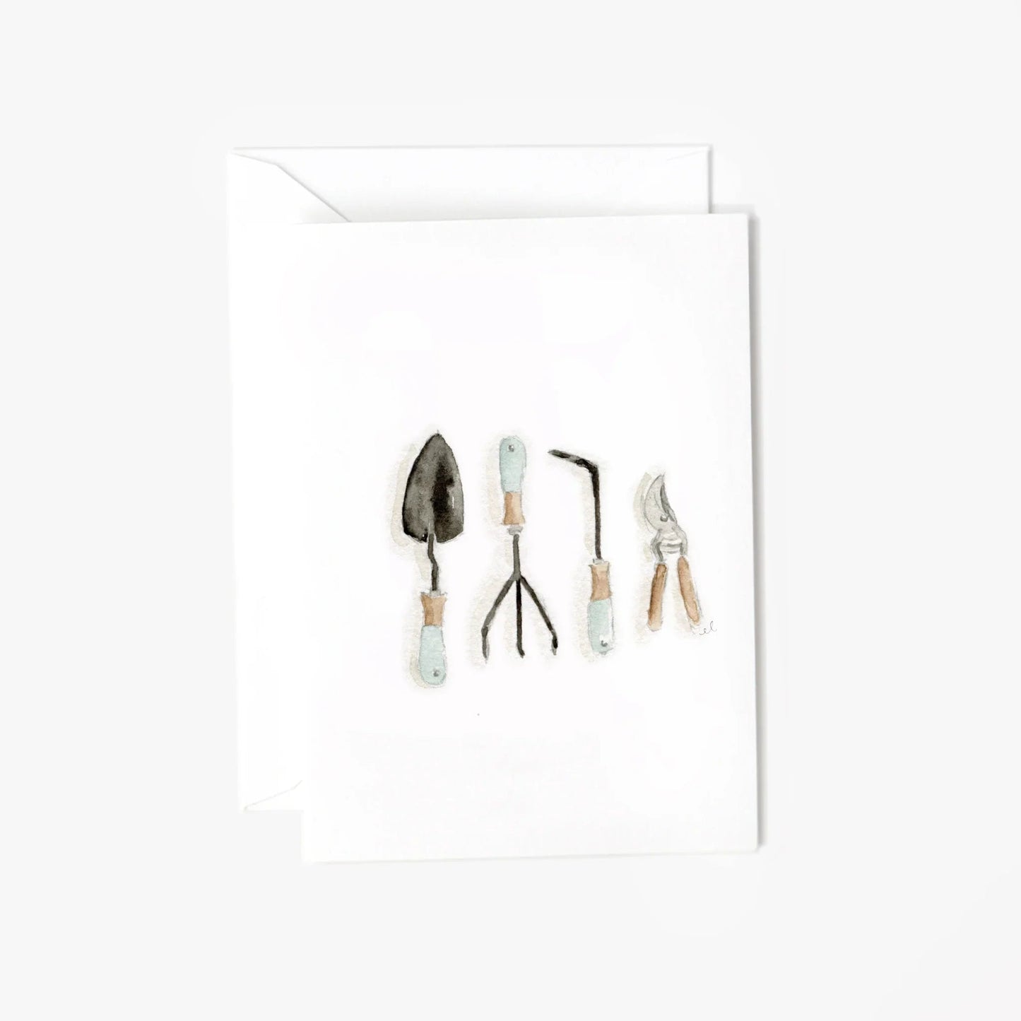 garden tools mini enclosure notecard