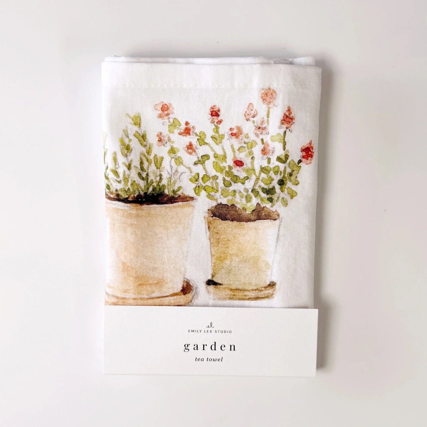 garden cotton flour sack tea towel