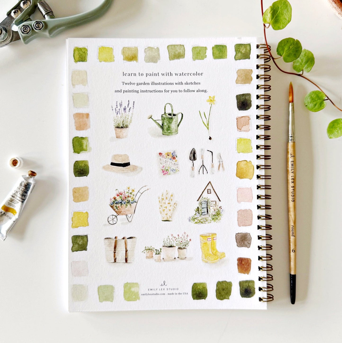 garden watercolor workbook