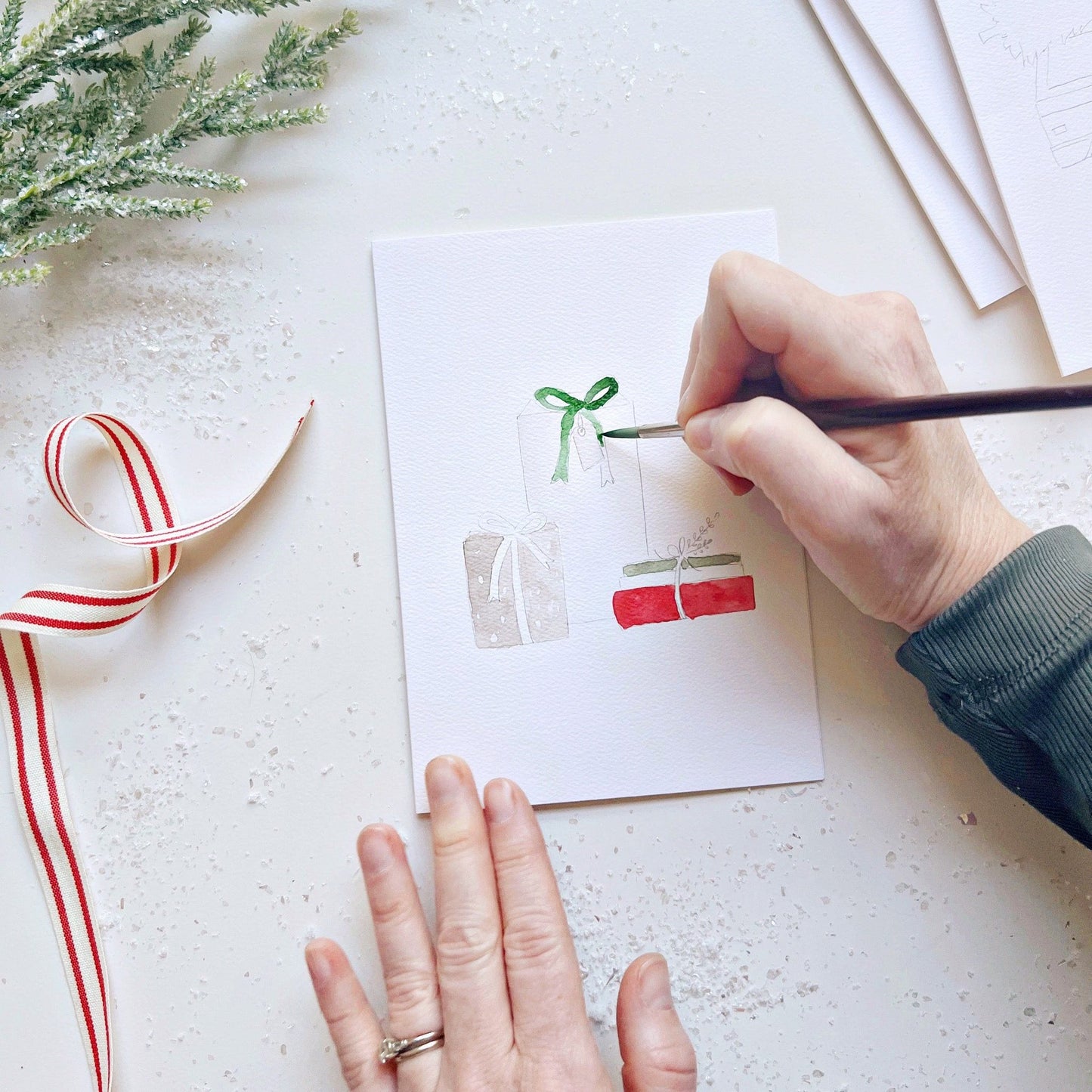 christmas cheer paintable notecard - emily lex studio