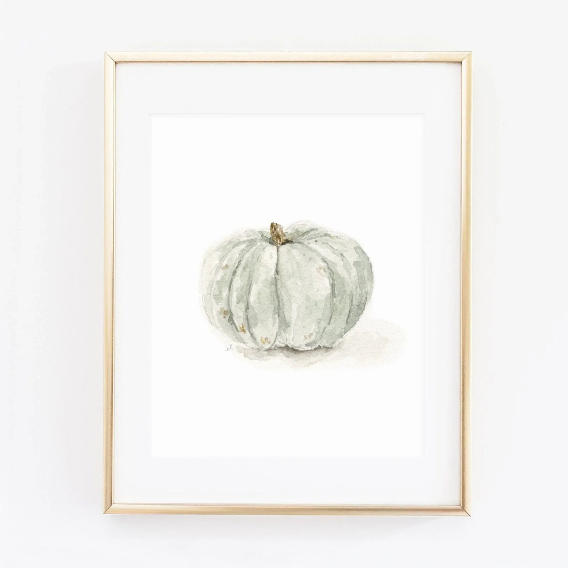green pumpkin art print - emily lex studio