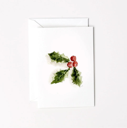 holly berry christmas mini enclosure notecard
