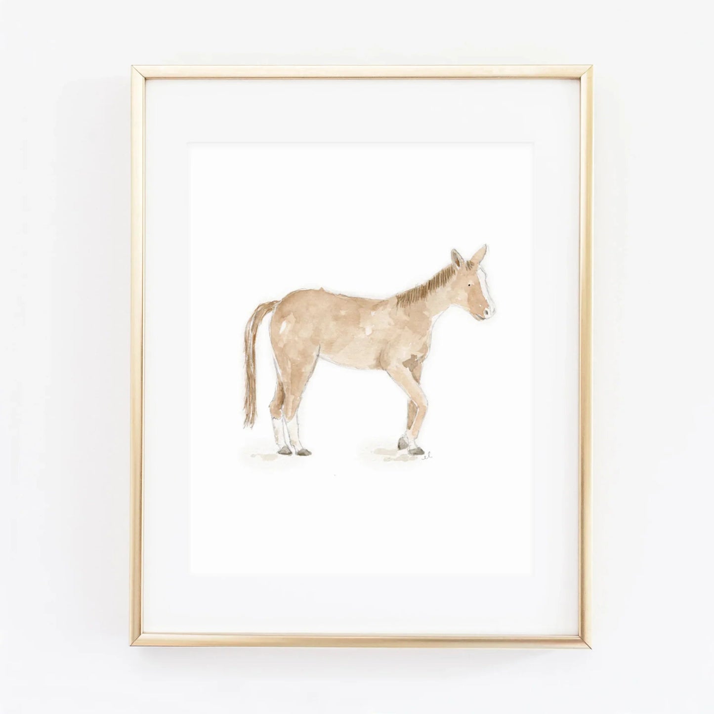 horse watercolor wall art print