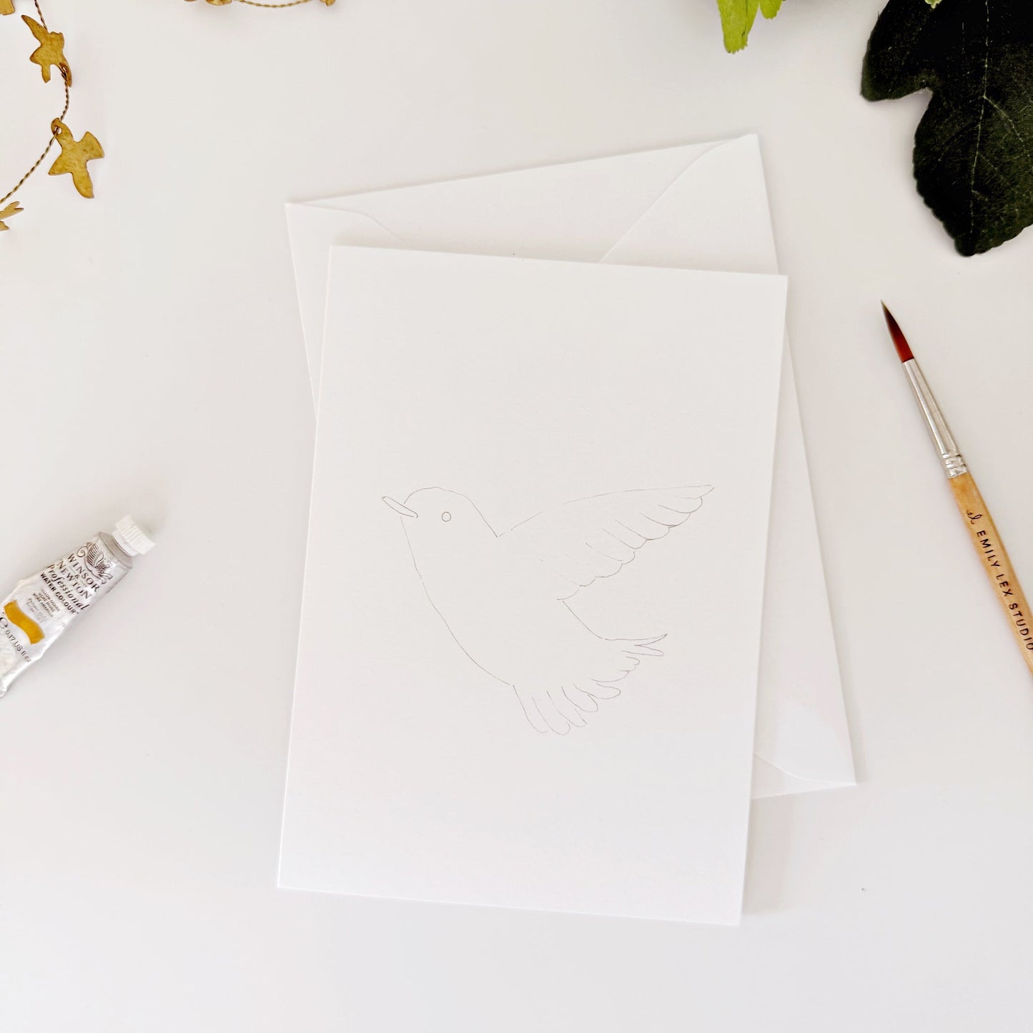 backyard birds paintable notecards