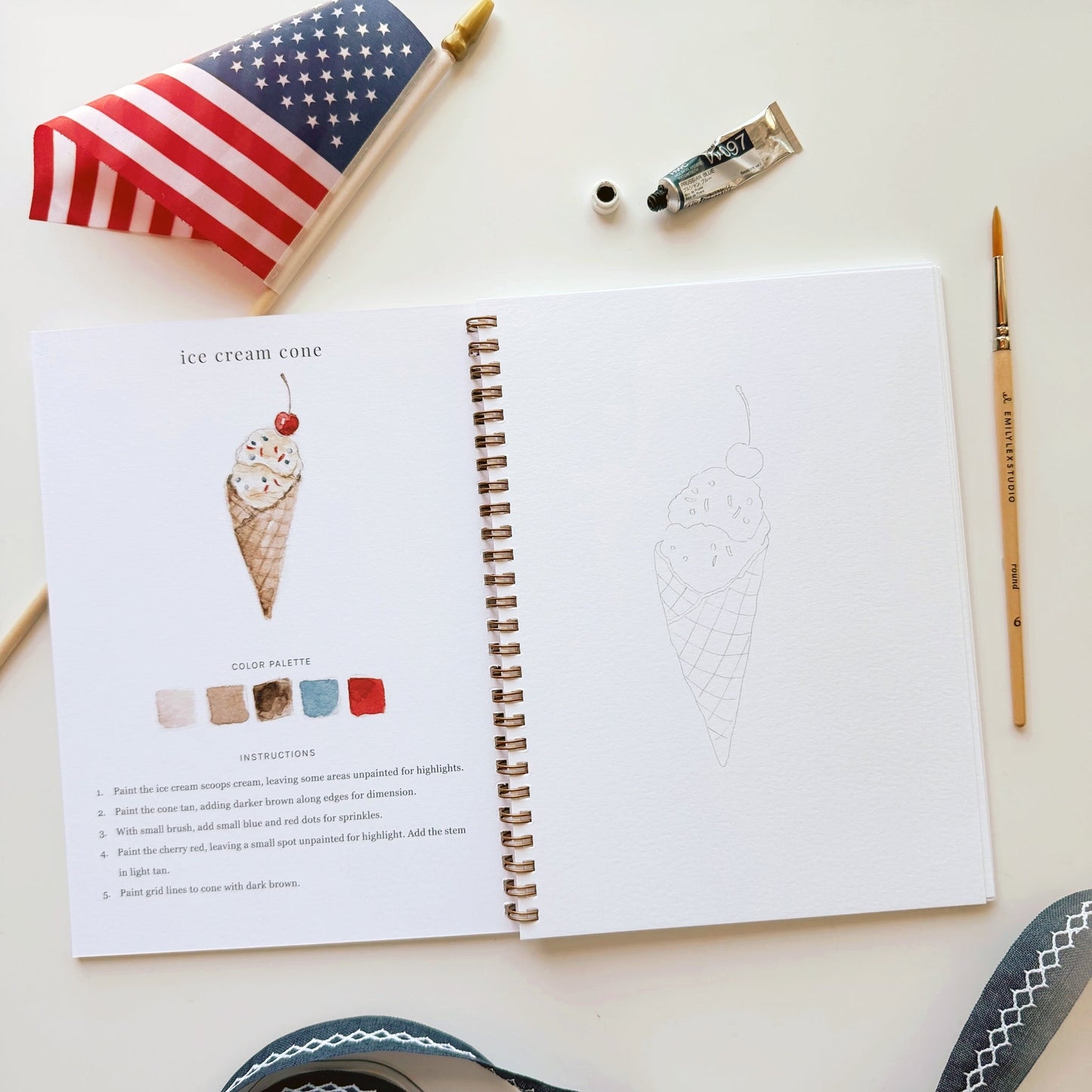 americana watercolor workbook
