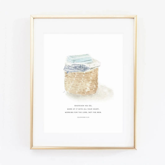colossians 3:23 laundry scripture print - emily lex studio