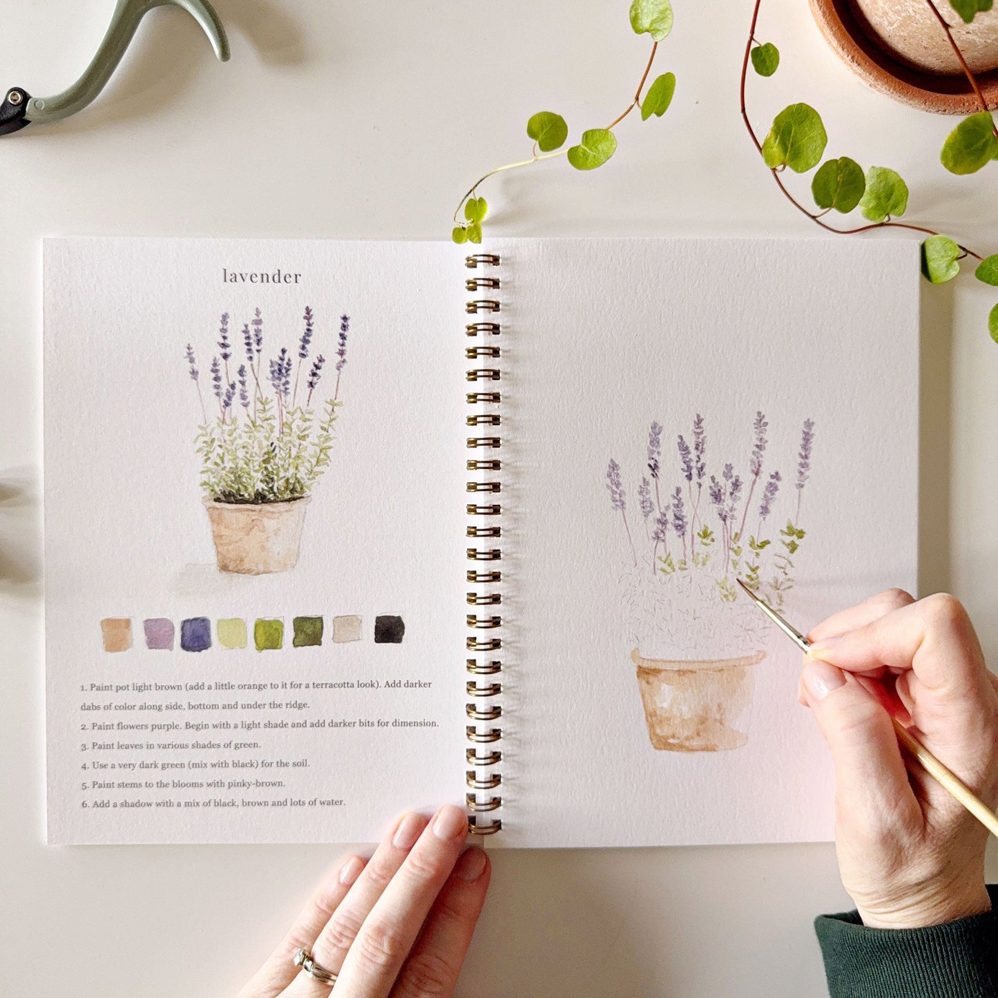 garden watercolor workbook