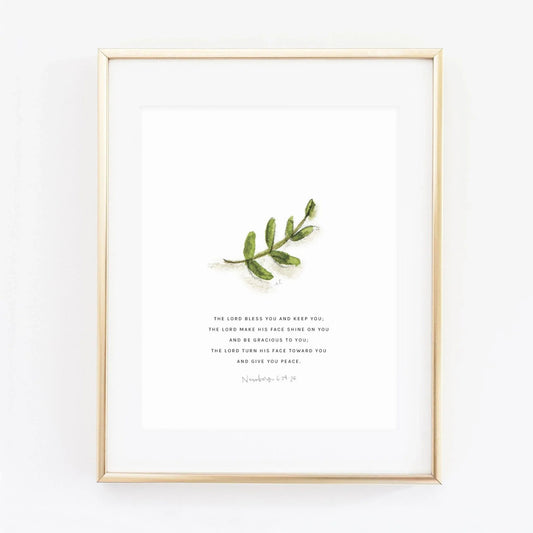 numbers 6:24-26 branch scripture print - emily lex studio