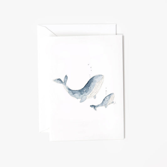 baby whale mini notecard