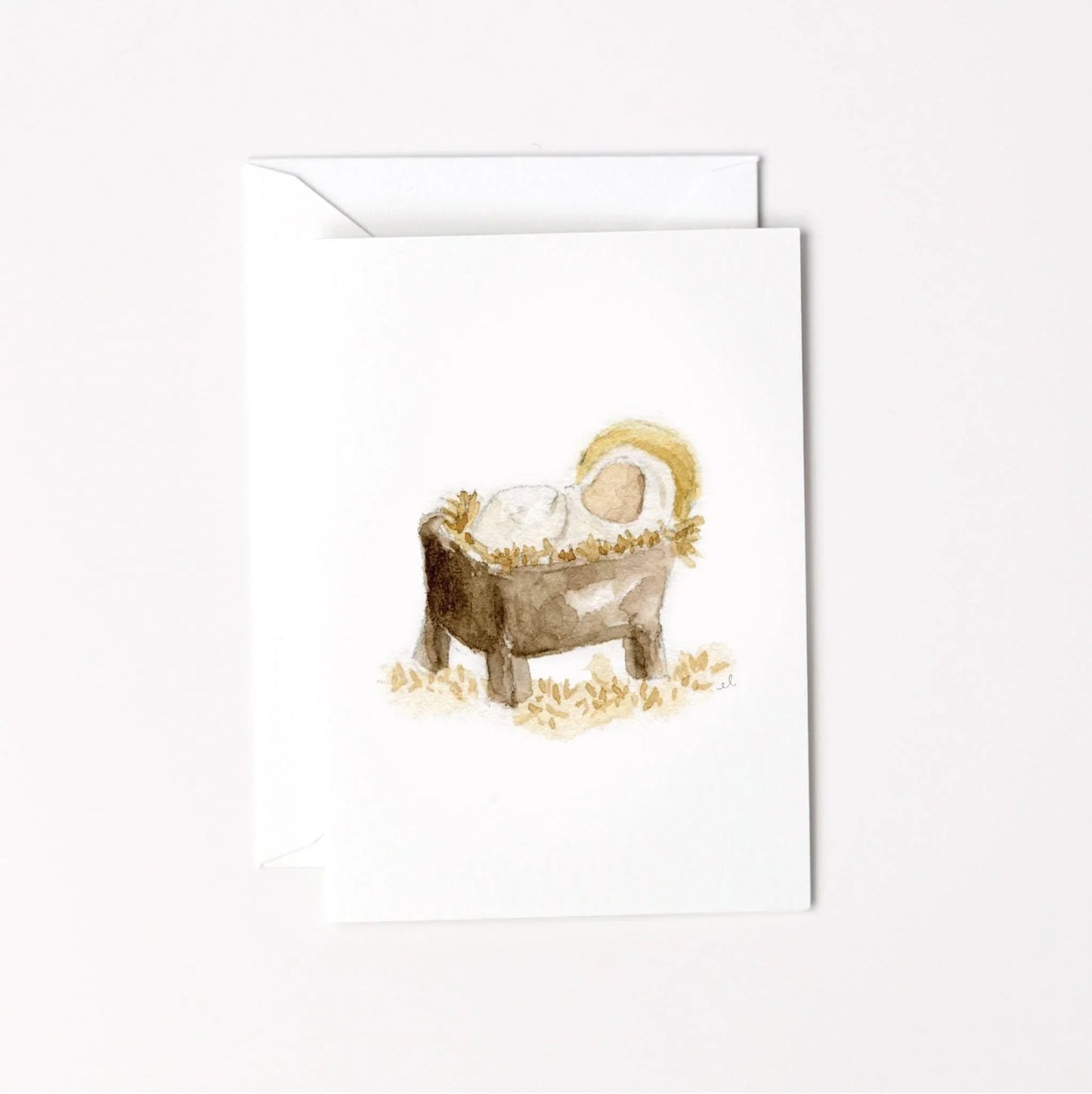 manger baby christmas mini enclosure notecard