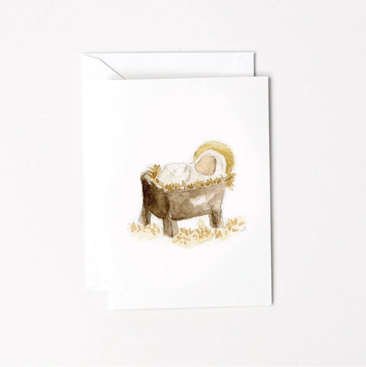 manger baby christmas mini enclosure notecard
