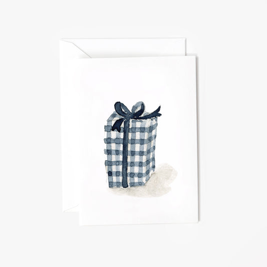 gingham gift mini notecard