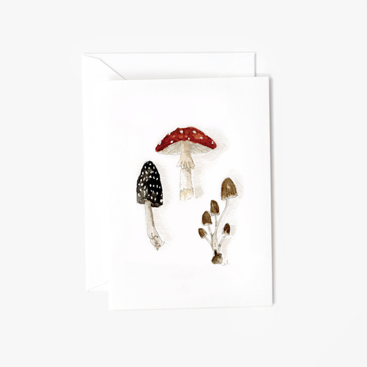 mushrooms mini notecard