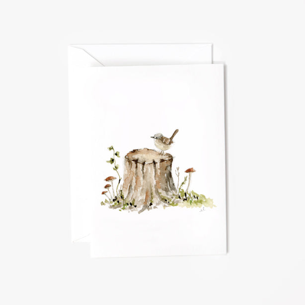 tree stump mini notecard