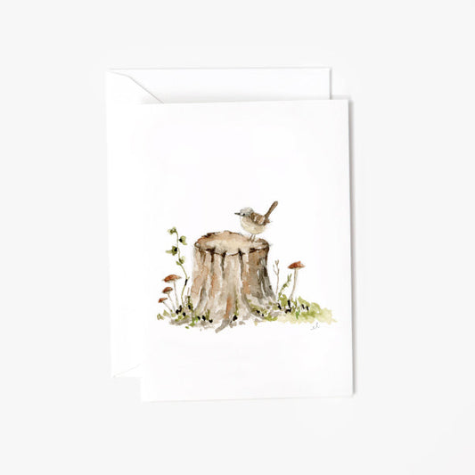 tree stump mini notecard