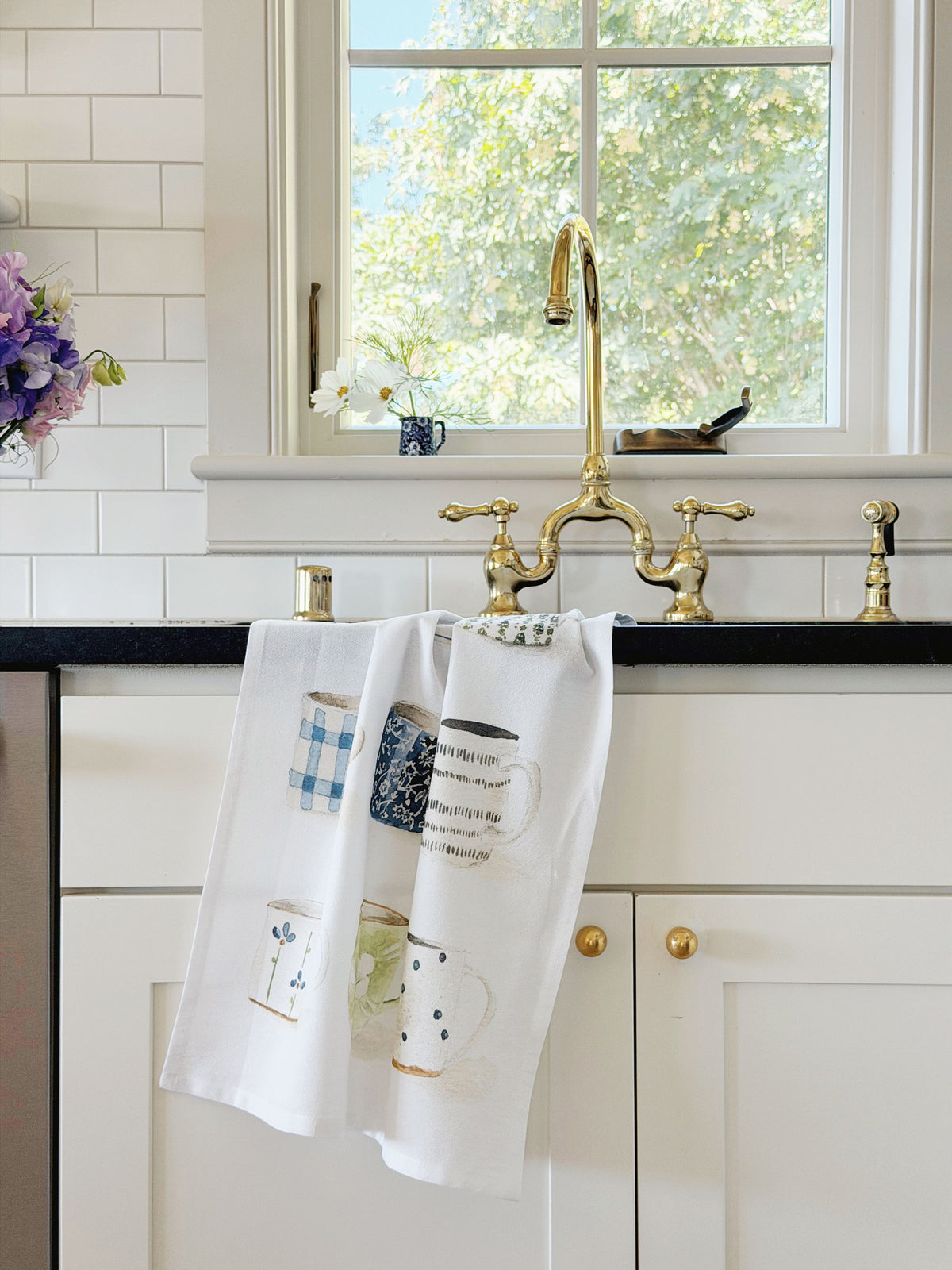 mugs cotton flour sack tea towel