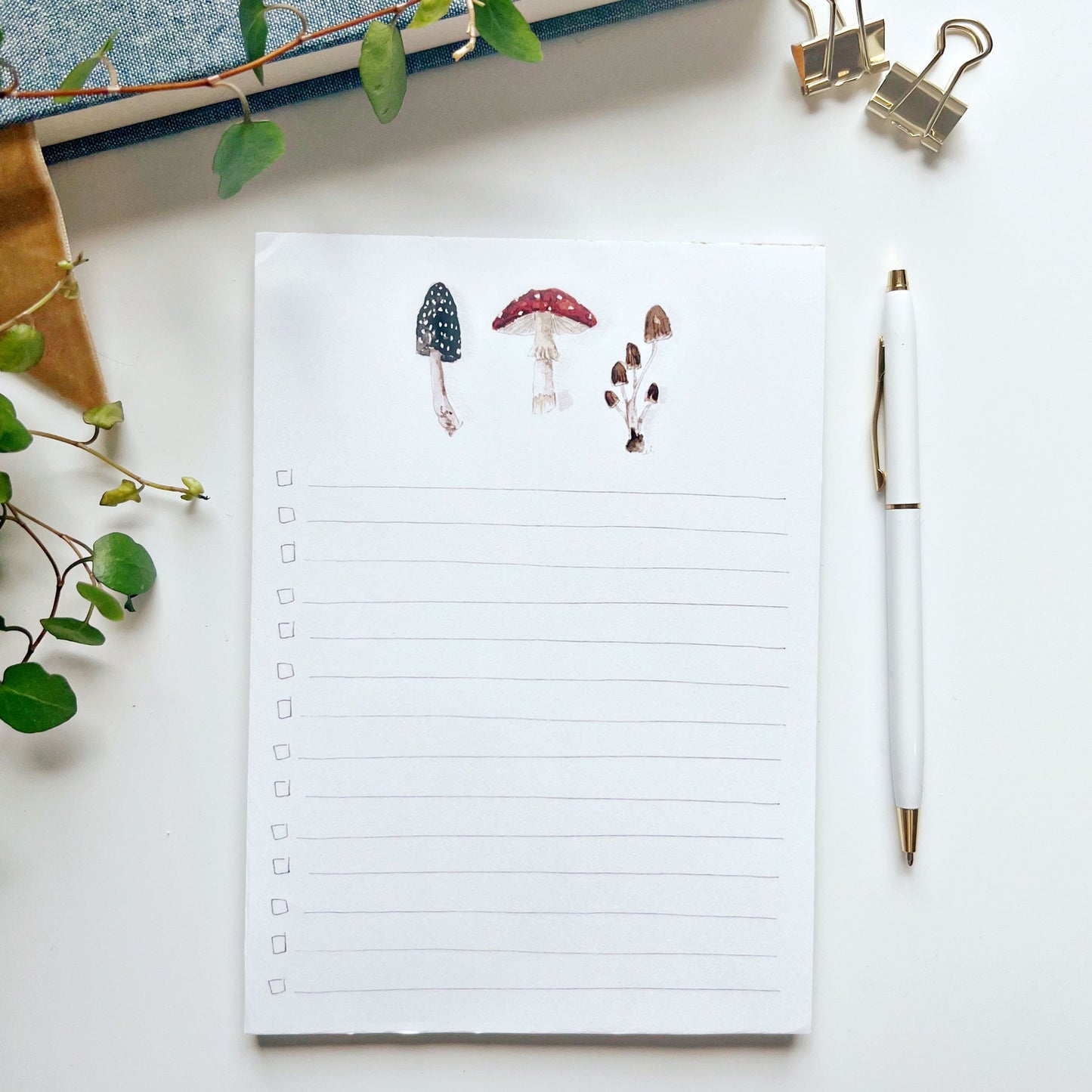 mushroom checklist notepad