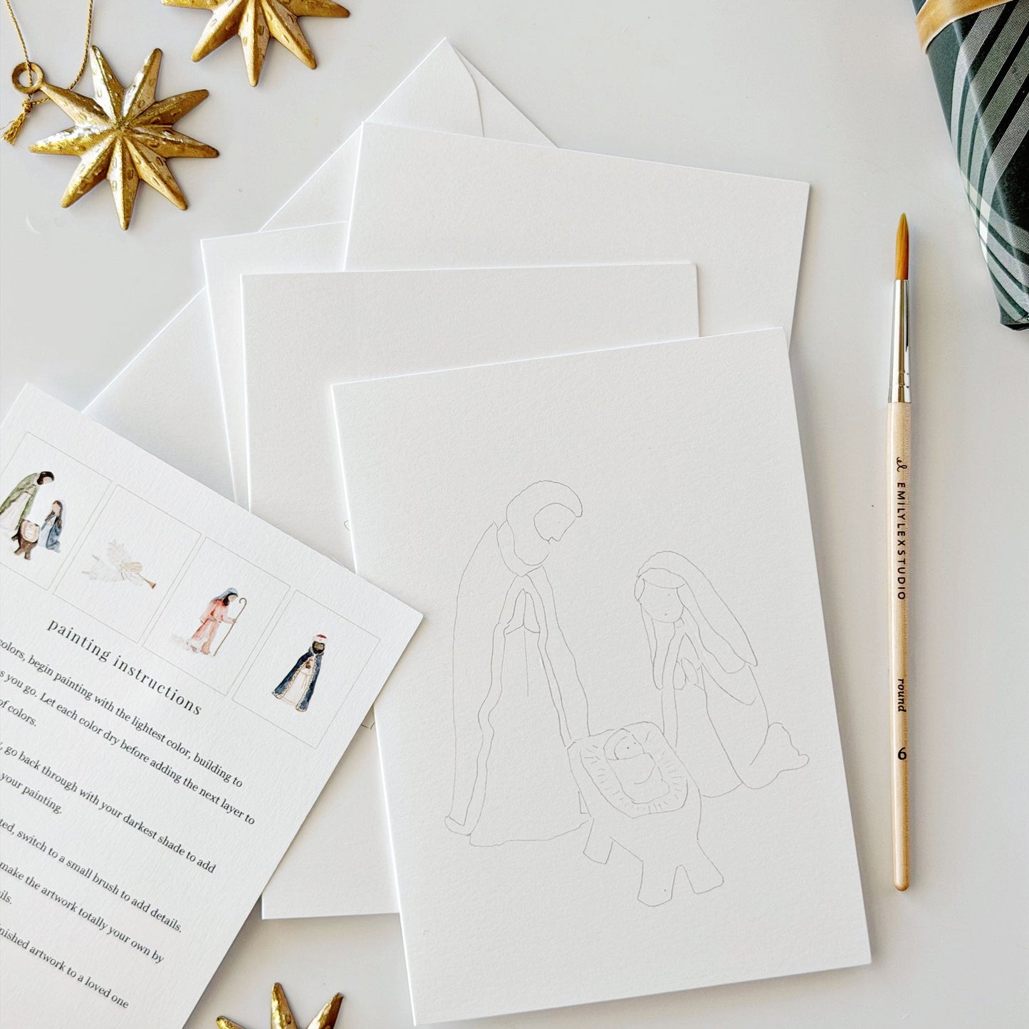 nativity paintable notecard
